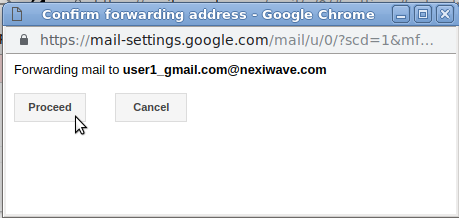 Confirm add forwarding address